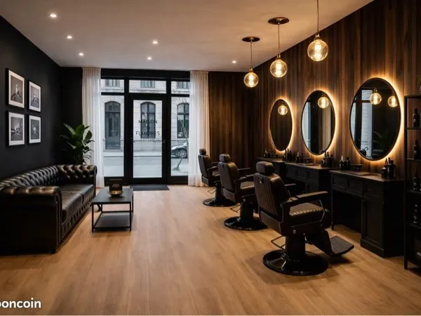 Salon barbier premium + studio Lille gare - clé en main