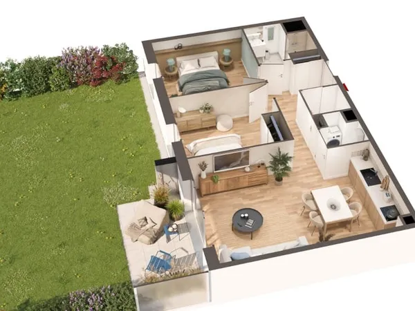 Appartement T3 neuf à 300m de l'océan