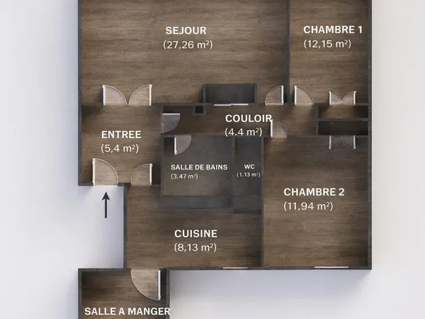 Vends T3 - 81.12m² - Paris