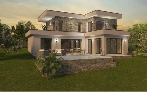 Projet de construction avec garage sur terrain non viabilisé de 1796 m² - LIMONEST