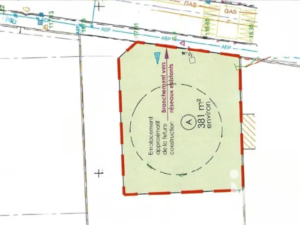Terrain 381 m²