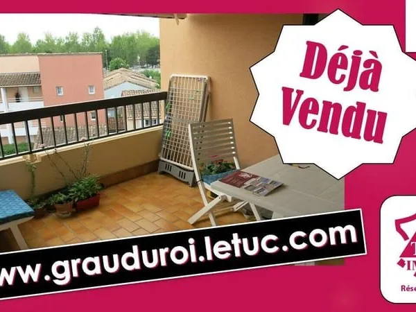 Appartement de 23m2 à vendre avec balcon au Grau-Du-Roi