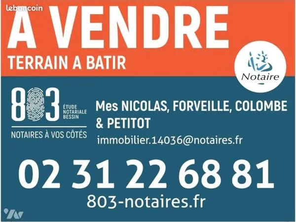 Terrain 1030 m² LE MOLAY LITTRY