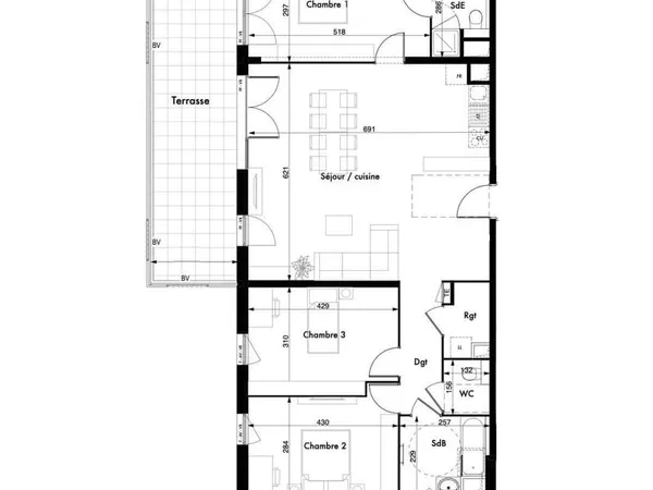 Appartement 4 pièces 102 m²