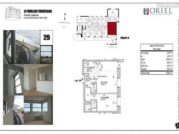 Appartement 2 pièces 38 m²