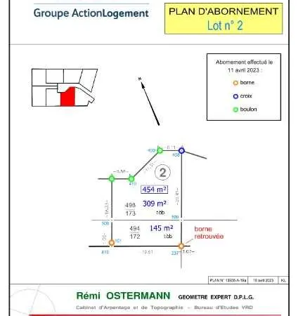 Terrain en lotissement 450 m²