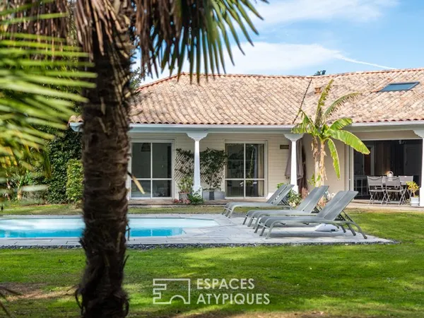 Maison esprit « Louisiane », guest house et jardin tropical avec piscine