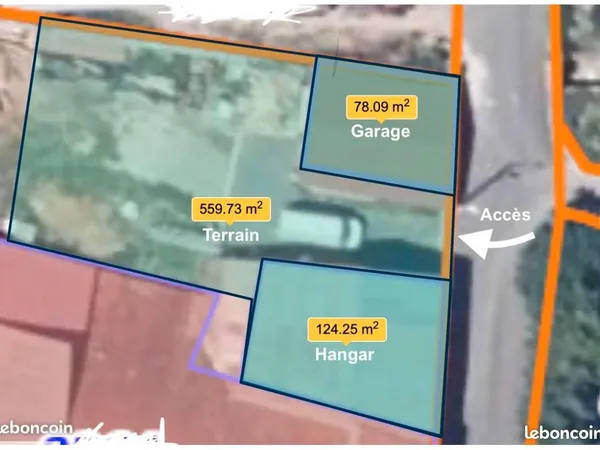 Local professionnel garage+hangar+terrain