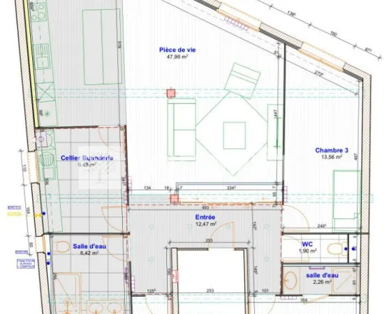 Hyper centre Pau : Appartement 119 m2 divisible en 2 lots T2 et T3