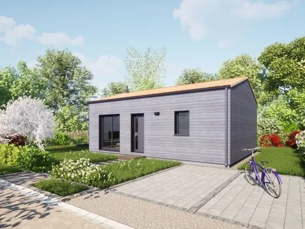 Projet de construction d'une maison bois de 50 m² avec terrain à LUE-EN-BAUGEOIS (49)