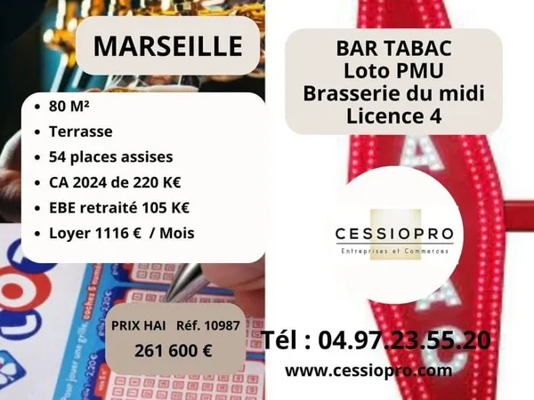 Hôtellerie et restauration Vente Marseille   261600€