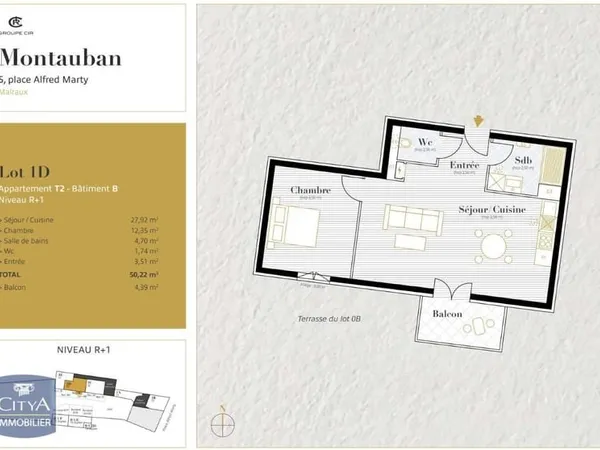 Appartement 2 pièces 50 m²