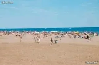 Location appartement T2 et mezzanine St Pierre la Mer, piscine de 20 m, vue mer 6 personnes 600 m pl