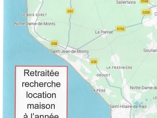 Retraitée cherche location maison à l'année