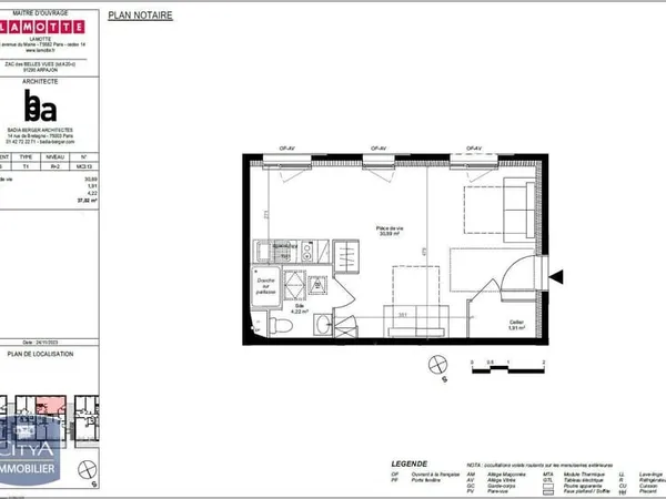 Appartement 1 pièce 37 m²