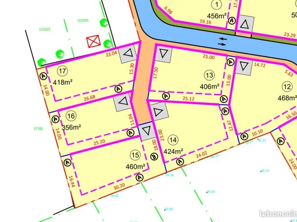 Terrain 460 m² Calonne Ricouart