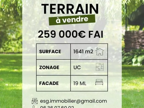 Terrain constructible 1641 m²