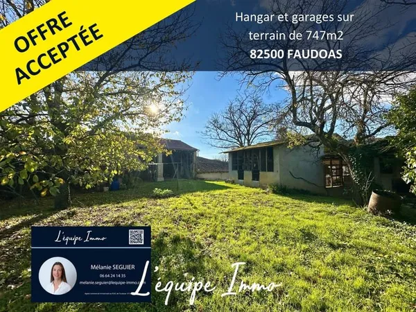 Hangar et garages sur terrain de 747 m2