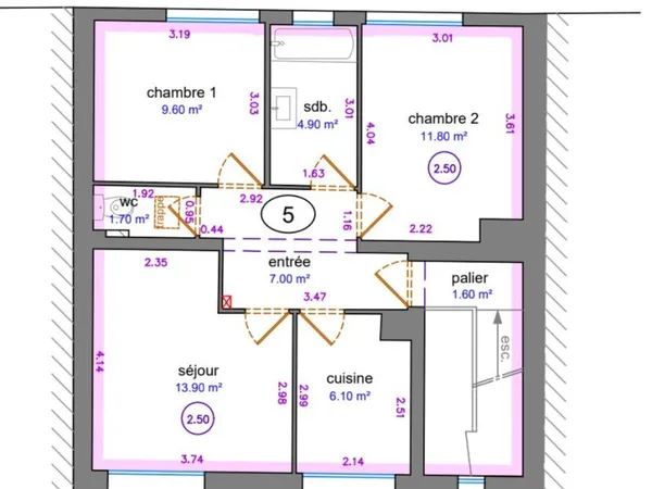Tomblaine Lumineux F3 55m² - garage et terasse possible