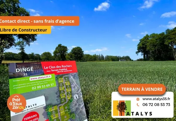 Terrain viabilisé, libre de constructeur