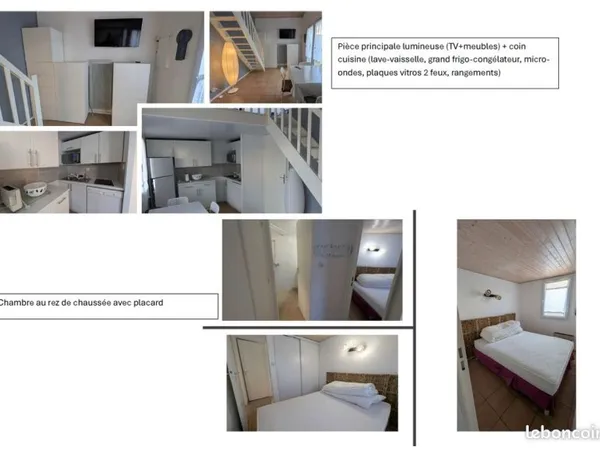 Maison T2 meublée de 34 m² avec cour - Résidence sécurisée avec piscine à 30m - Plage à 500 m