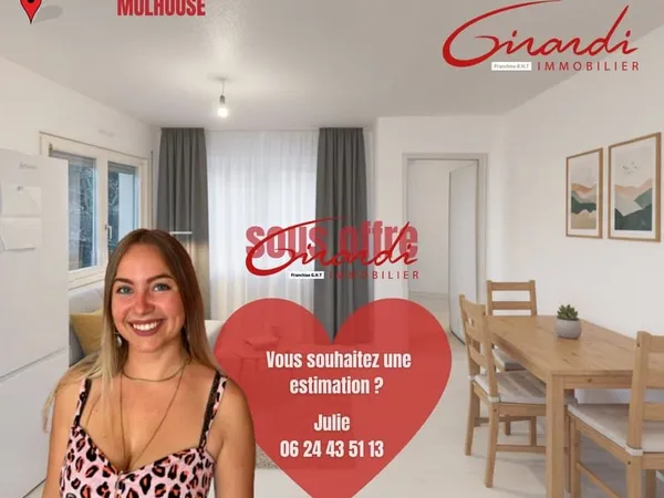 MULHOUSE, APPARTEMENT 2 PIECES, 39.66M2, TERRASSE ET CAVE