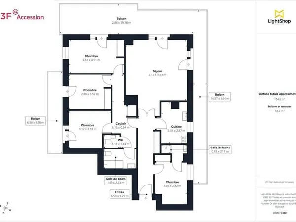 Appartement 5 pièces 105 m²