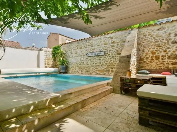 Dpt Hérault (34), à vendre à Campagnan, maison de maître du XIXè siècle - T7 191m² avec cour ombragé