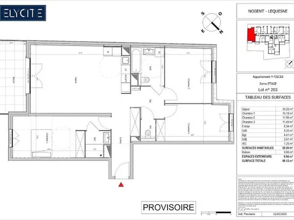 Appartement 4 pièces 88 m²