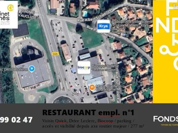 Fonds de commerce restaurant 277 m²