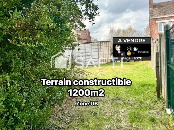 Terrain constructible aux portes de Verquin avec grand garage démontable