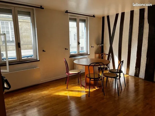 F2 bis meuble 45 m2 rénové Rouen centre ville vieux marché -gare