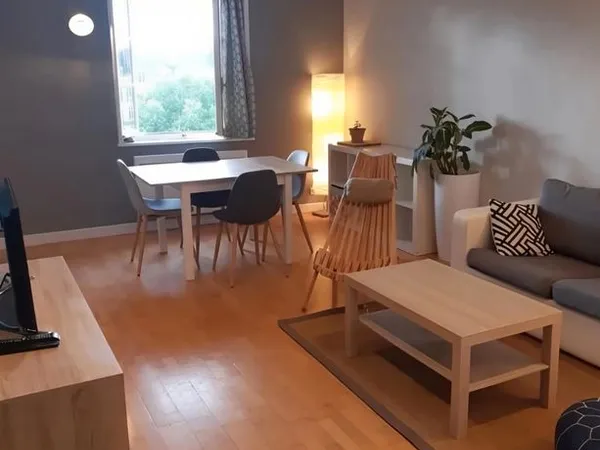 Grand T2 traversant, meublé, plein centre ville, 52m2
