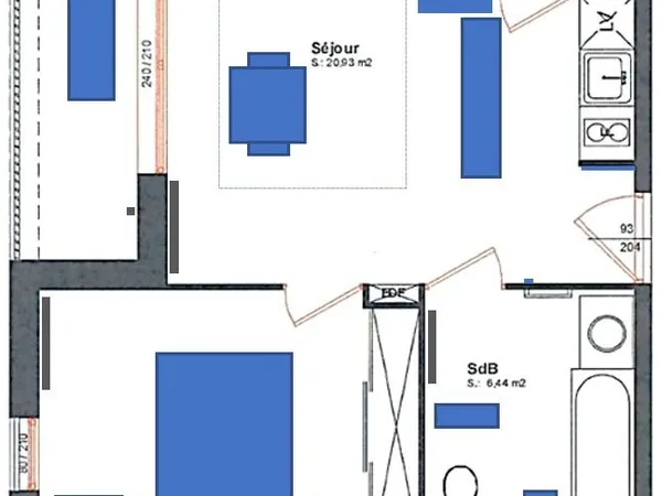 Appartement meublé 2 pièces