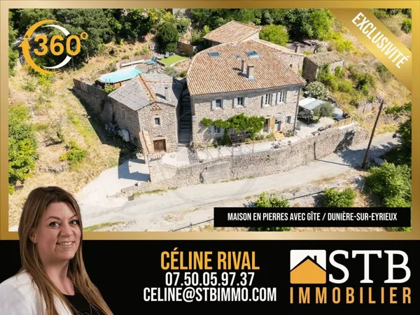 Maison en pierres rénovée avec gîte, piscine et vue panoramiq