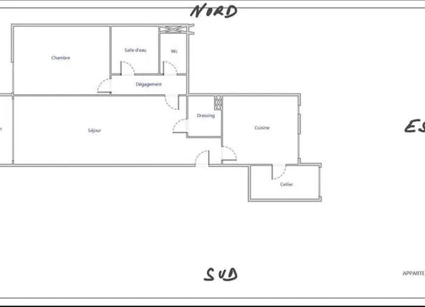 Appartement 2 pièces 56 m²