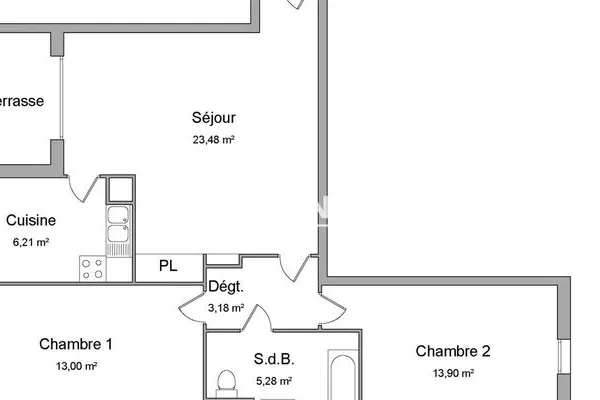 Appartement 3 pièces 65 m²