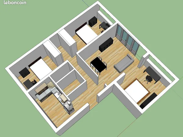 Location/colocation meublée - T4 meublé - 3 chambres - Proche ICAM - PREFMS - ENI - ENVT