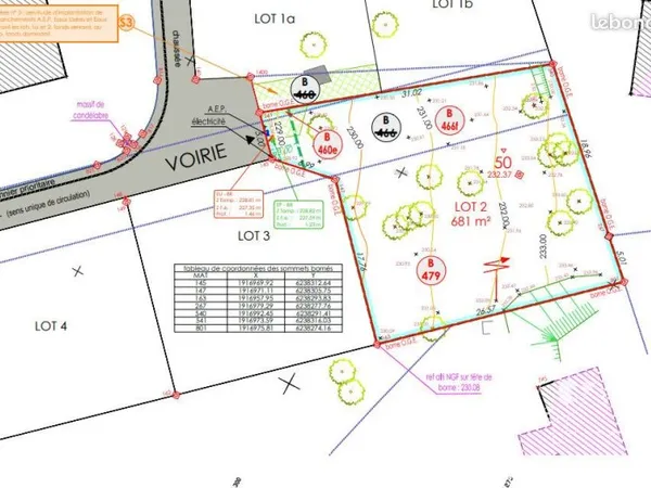 Terrain 681 m² EMAGNY
