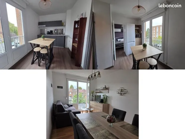 Loos proche Lille - Appartement T2 meublé - 1 chambre - 1 canapé-lit - Parking