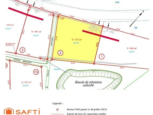 Terrain de 723 m² viabilisée (lot 2) - Le Puy