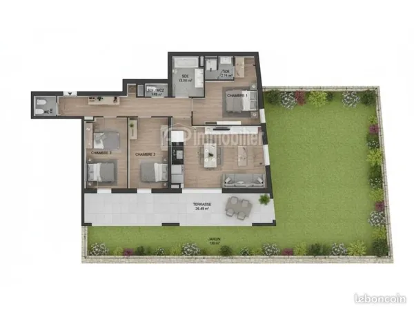 Appartement 4 pièces 87 m²