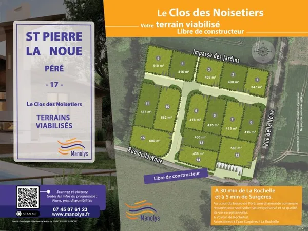 Terrain en lotissement 347 m²