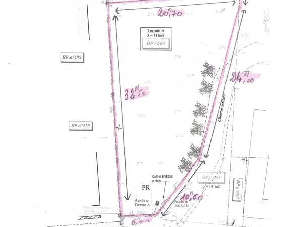 Terrain 513 m²