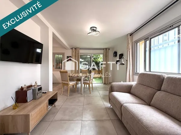 CANET EN ROUSSILLON ,T3 EN REZ-DE-JARDIN, 50 m DE LA PLAGE