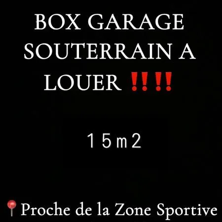 Box garage souterrain à louer