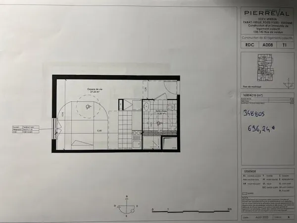 Appartement 1 pièce 34 m²