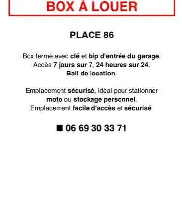 Boxe à louer Torcy