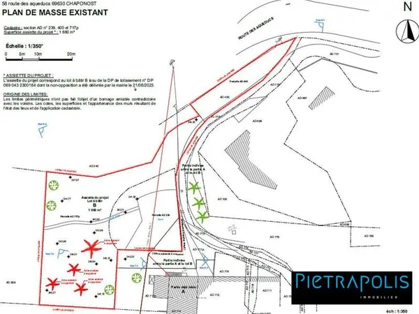 Terrain constructible de 1659 m² avec PC accordé et purger