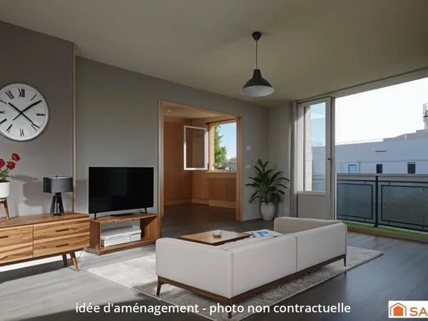 3 pièces - dernier étage avec balcon et garage